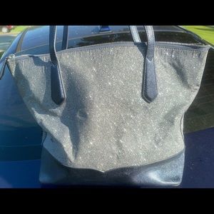 Kate Spade Silver/Navy Glitter Purse